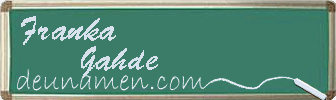 Franka Gahde Visitenkarte